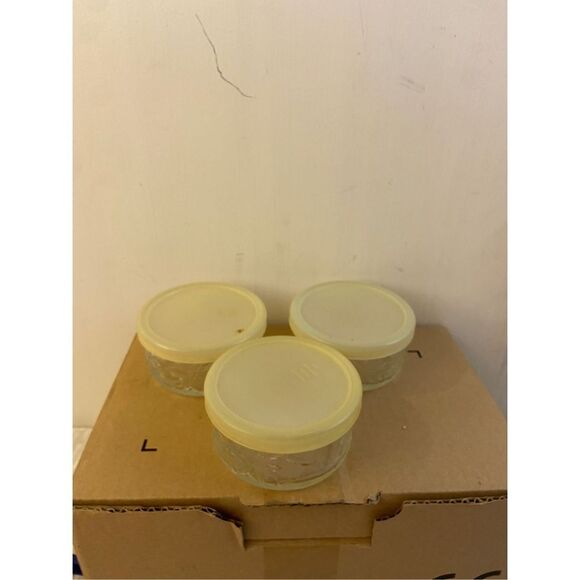 3 Princess house small glass bowls with lids microwave safe - Picture 1 of 3
